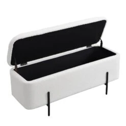 Jed Ecru Boucle 120cm Large Storage Ottoman Bench -Daals Shop OTTO 2245 ECRUBOUCLE WB3