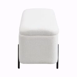 Jed Ecru Boucle 120cm Large Storage Ottoman Bench -Daals Shop OTTO 2245 ECRUBOUCLE WB4