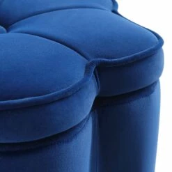 Pollie Navy Velvet Storage Stool -Daals Shop POUF 291 NAVY VEL detail1