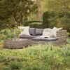 Troy Corner Rattan Garden Sofa Set With Table
