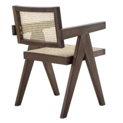 Jeanne Dark Walnut Cane Rattan Solid Beech Wood Dining Chair -Daals Shop XN 1933C DARKWALNUT WB4