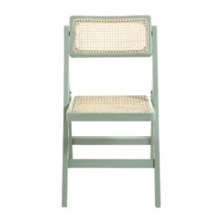 Frances Set Of 2 Folding Cane Rattan Chairs, Mint -Daals Shop XN 2054 SAGE 2P WB2