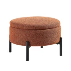 Amboise Round Storage Pouffe, Brick Boucle -Daals Shop XRSF 2183 BRICK BOU STOOL WB1