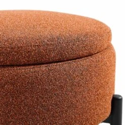 Amboise Round Storage Pouffe, Brick Boucle -Daals Shop XRSF 2183 BRICK BOU STOOL detail1