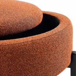 Amboise Round Storage Pouffe, Brick Boucle -Daals Shop XRSF 2183 BRICK BOU STOOL detail2