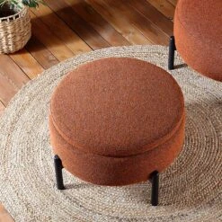 Amboise Round Storage Pouffe, Brick Boucle -Daals Shop XRSF 2183 BRICK BOU STOOL scene2