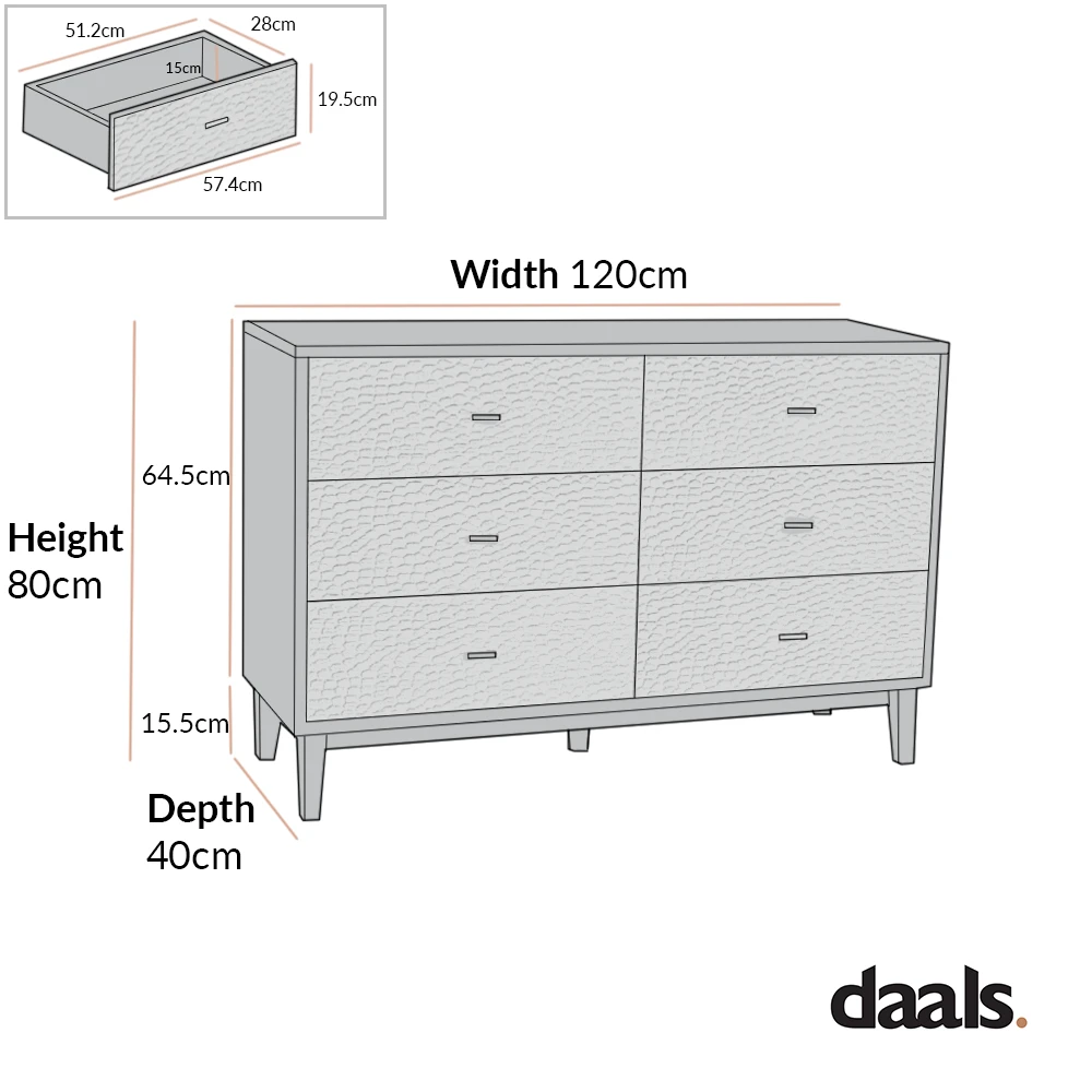 Bianca Chip Carved 6 Drawer Chest, Antique Bronze & Black 5 Bianca Chip Carved 6 Drawer Chest, Antique Bronze & Black - Image 5