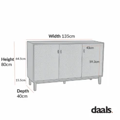 Bianca Chip Carved 3 Door Sideboard, Antique Bronze & Black -Daals Shop XXSB 009 GOLD BLACK