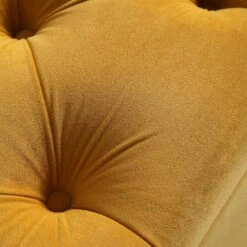 Leamington Deep-Buttoned Ottoman Storage Bench, Turmeric Yellow Velvet -Daals Shop ZX 2183 MUST VEL detail1