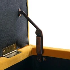 Leamington Deep-Buttoned Ottoman Storage Bench, Turmeric Yellow Velvet -Daals Shop ZX 2183 MUST VEL detail2