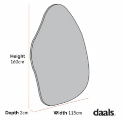 Pavia Irregular Shaped Extra Large Full Length Mirror 160 X 115 Cm, Black -Daals Shop dimensional drawings NOV 2022 MIRR 102 fb3d487a 3565 4572 a217 7ab75f6bc6ac