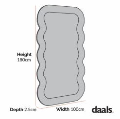 Venus Full Length Wave Mirror 180 X 100 Cm, Washed White -Daals Shop dimensional drawings NOV 2022 MIRR 162 b1bb953b a887 4cad aa53 d6d2132365ea